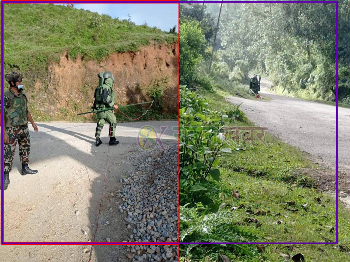 बैतडीको सतबाँझमा भेटिएको शंकास्पद वस्तु नेपाली सेनाद्वारा डिस्पोज  